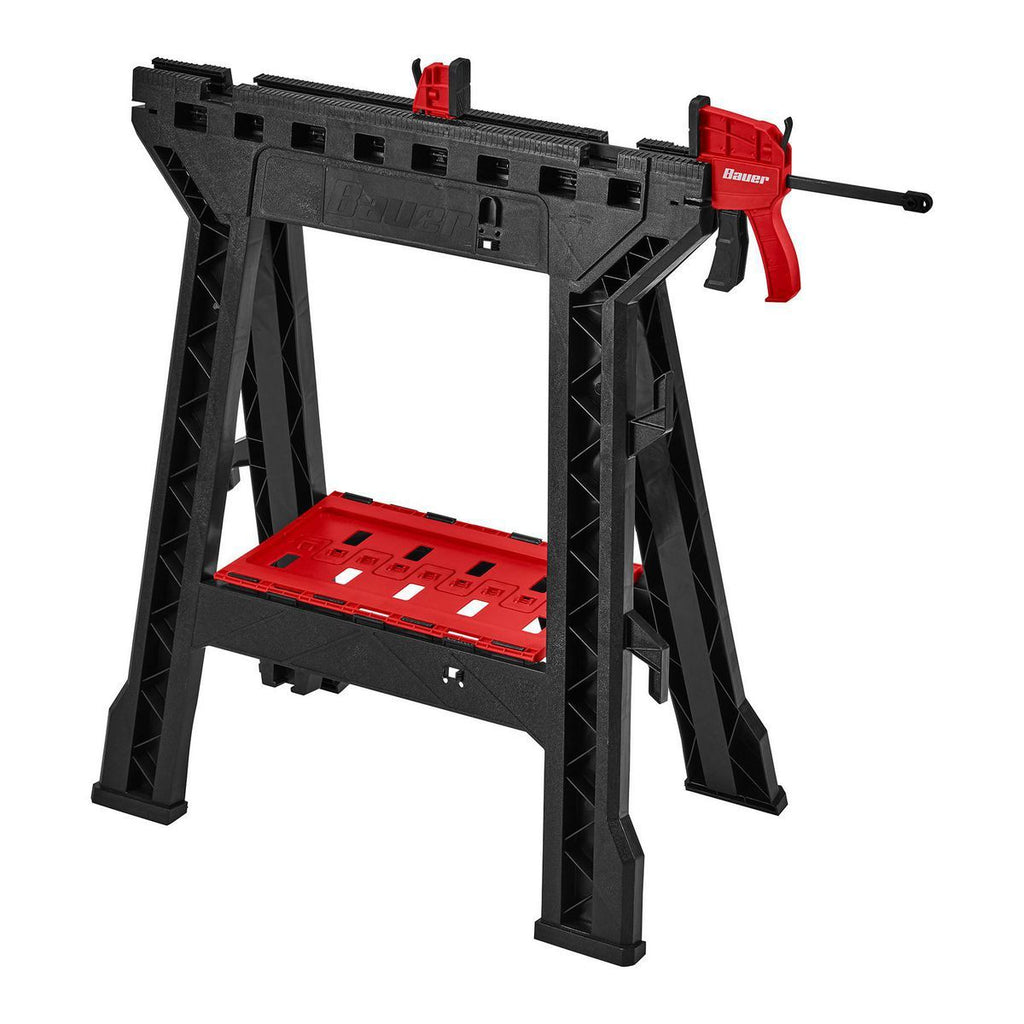 Polypropylene Folding Sawhorse with Bar Clamp X37628
