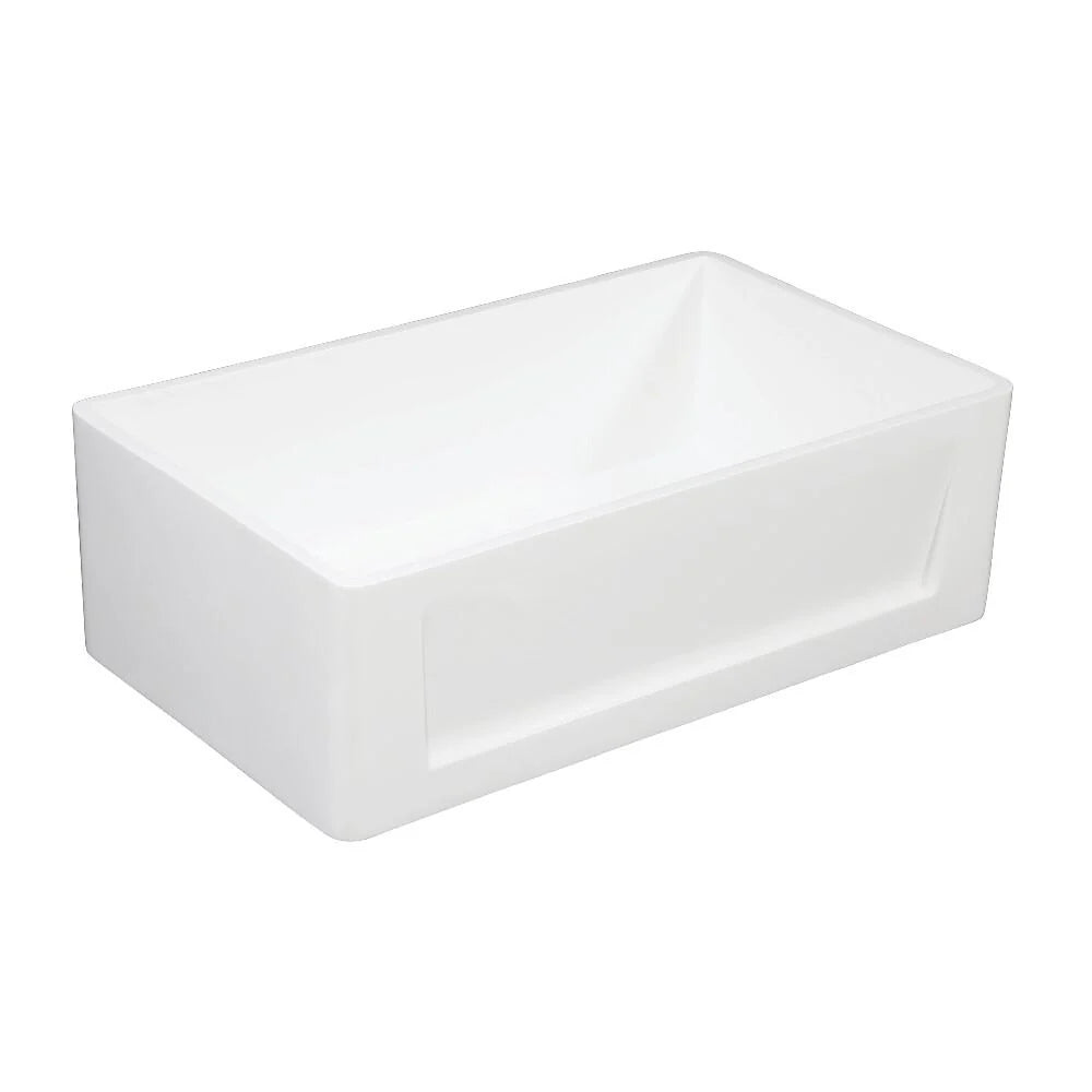 33 In. Apron Front Farmhouse Single Bowl Kitchen Sink, Matte White K10045