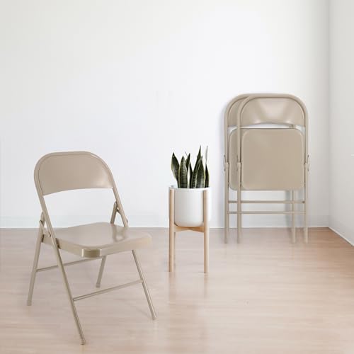 4 Piece White Plastic Folding Chairs V603803