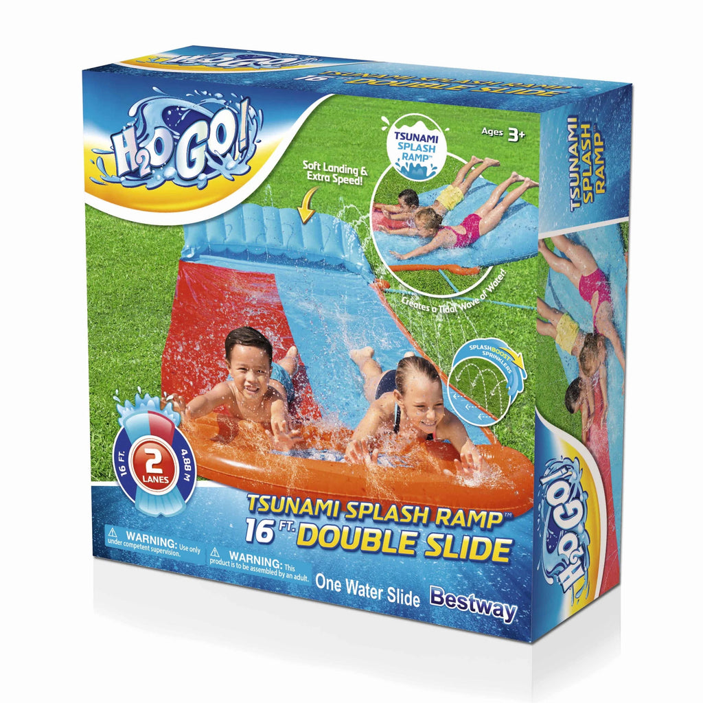 Double Lane Water Slide with Splash Ramp 16' R693247
