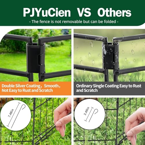 8 Panel Metal Dog Playpen with Grey Pad and Top Cover V316176