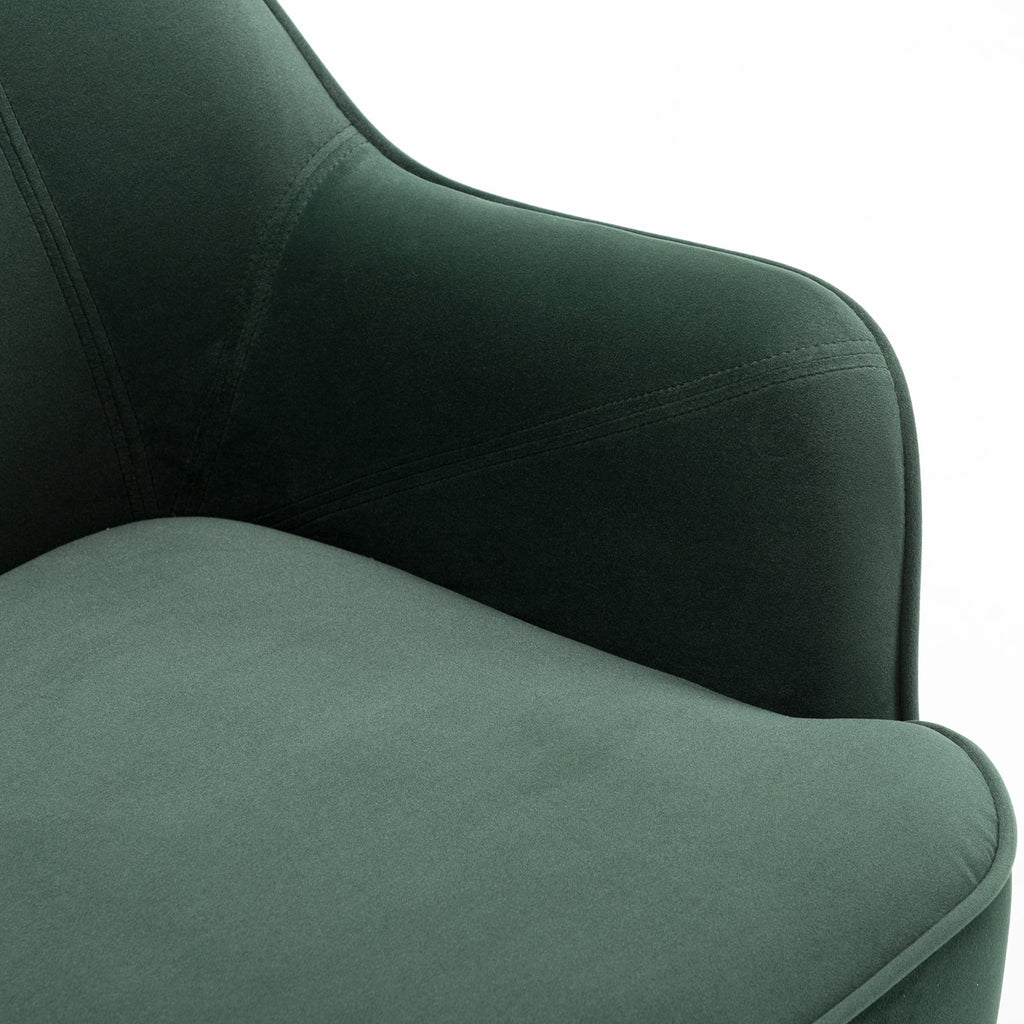 Dark Green Velvet Accent Chair with Gold Legs B25918