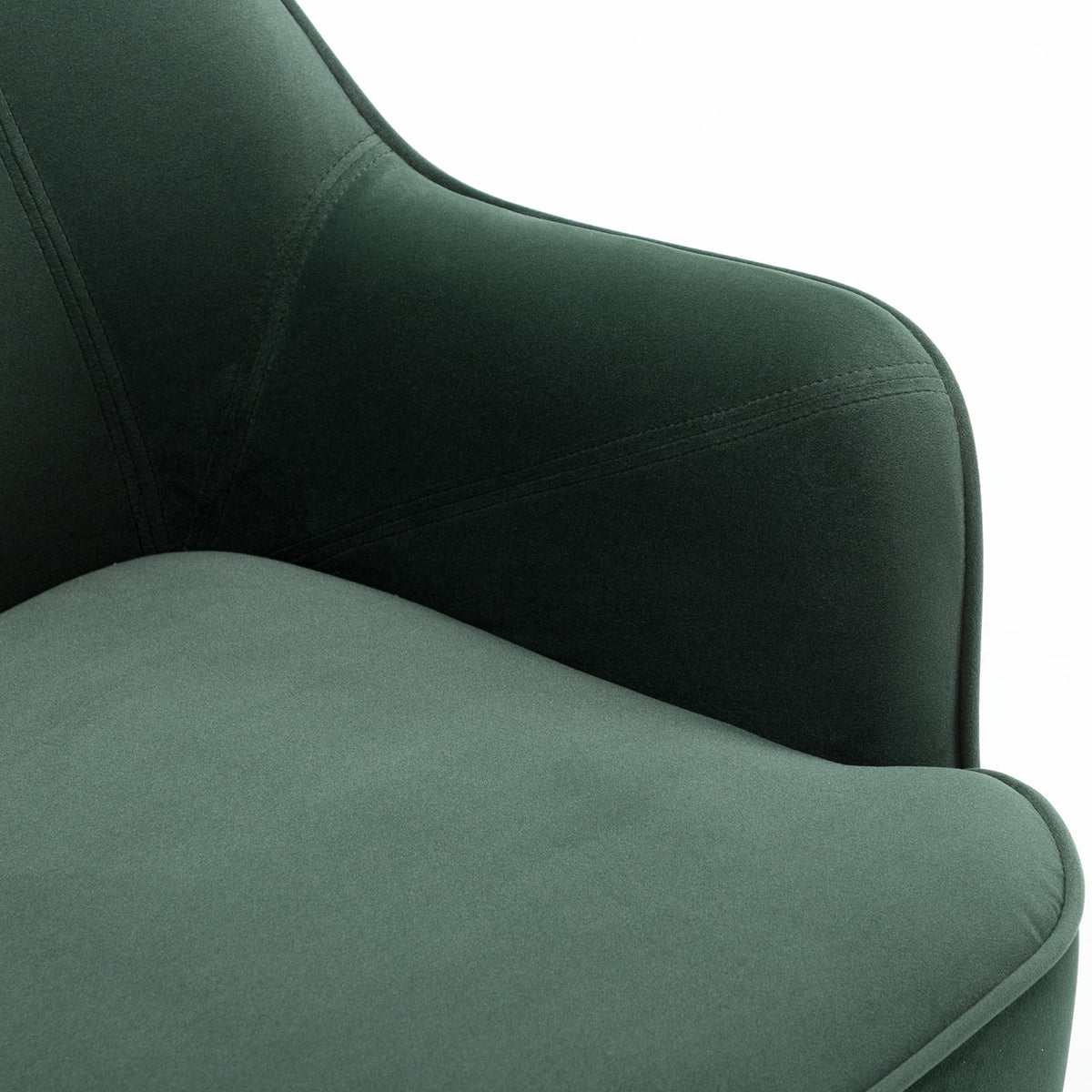 Dark Green Velvet Accent Chair with Gold Legs B25918