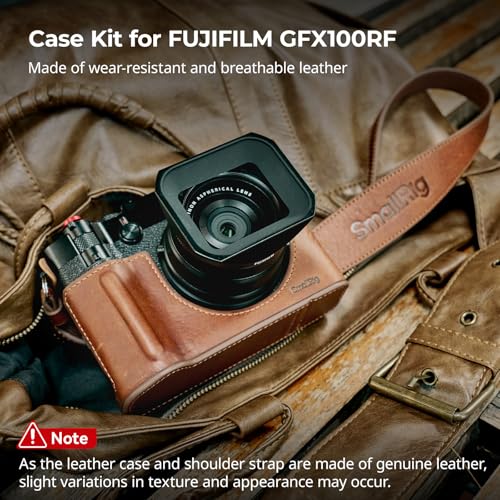 Black Leather Camera Case Kit with Shoulder Strap Y283