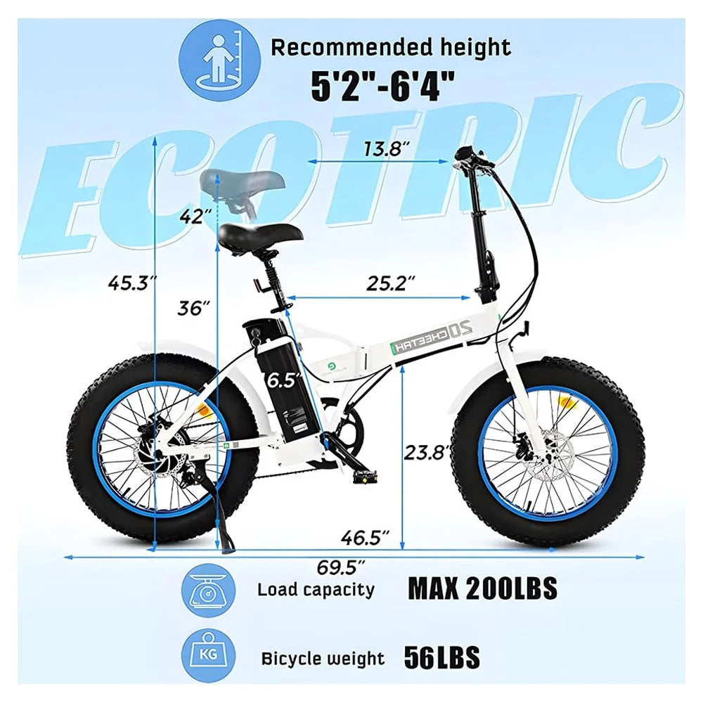 20 Fat Tire Folding Electric Bike 500W 36V S161