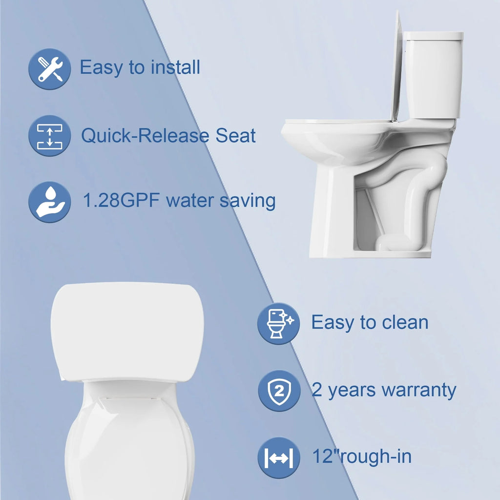 21 Inch Height Two Piece Elongated Toilet B6126