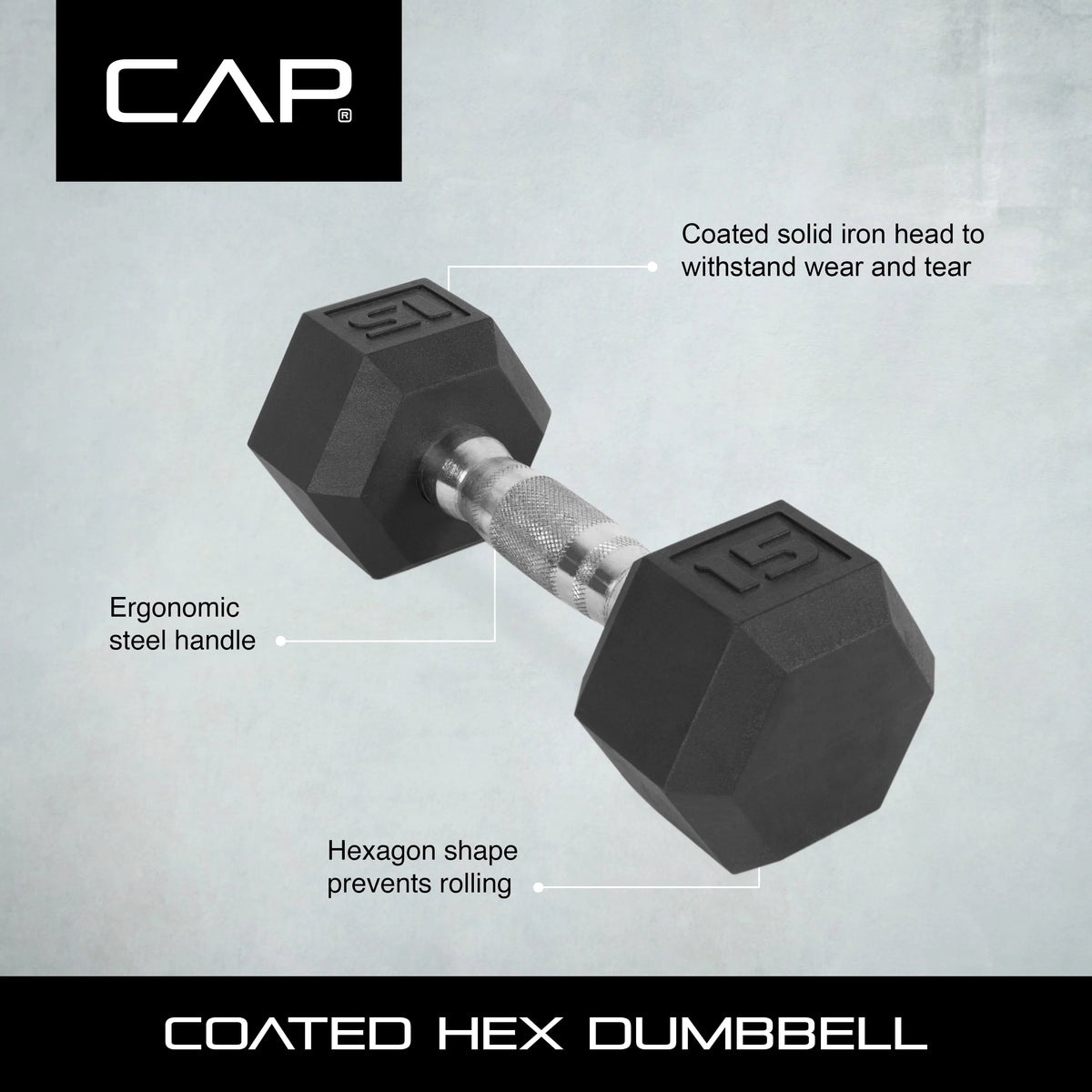 30 lbs Coated Hex Dumbbell O12715
