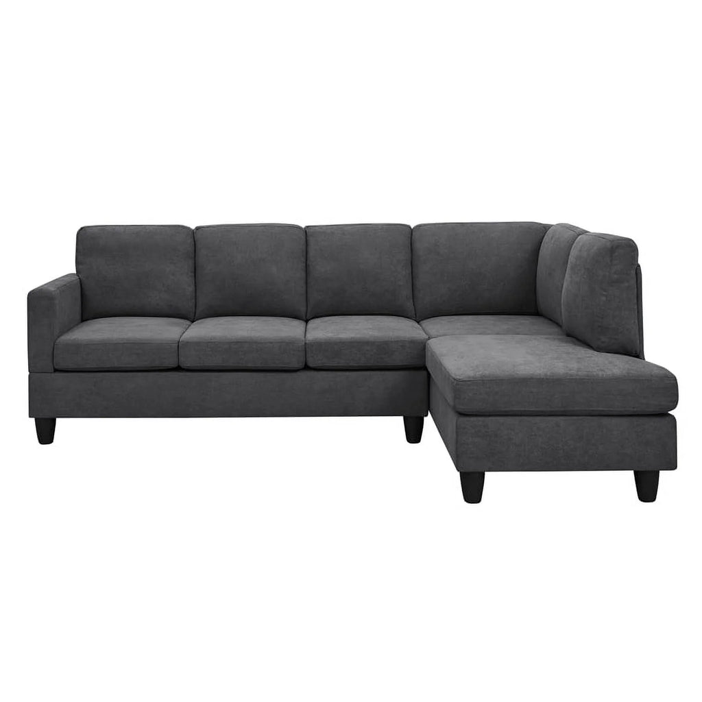Dark Gray Polyester Fabric Sofa & Chaise S706