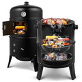 Charcoal Grill with 3 Levels Black Y275