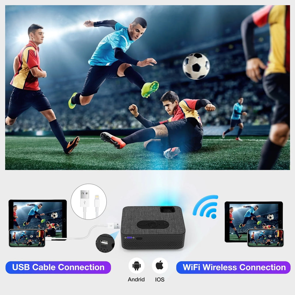 Mini WiFi Projector HD 1080P 240 LCD Display with Bluetooth T21015
