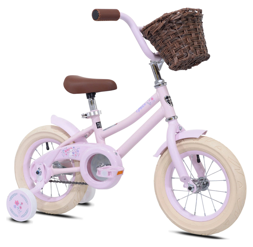 12 in. Pink Child Bicycle with Front Basket U8747