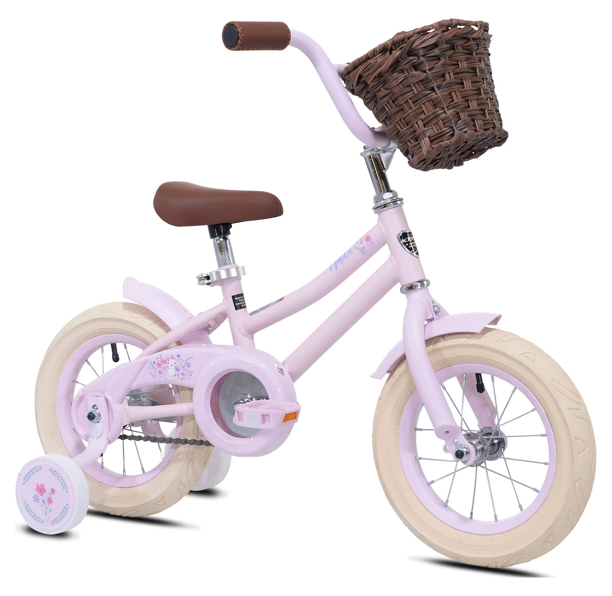12 in. Pink Child Bicycle with Front Basket U8747