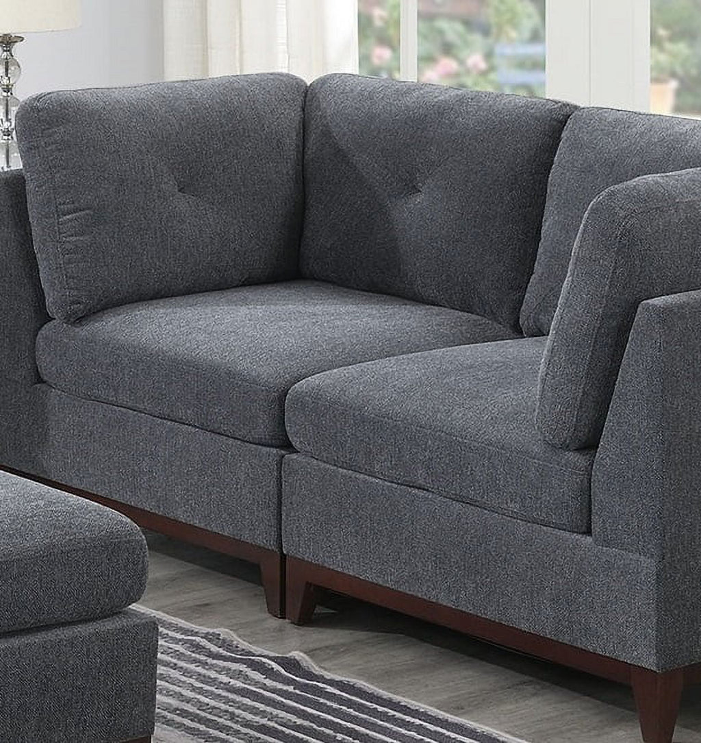 Ash Chenille Fabric Corner Wedge Sofa Couch K16407