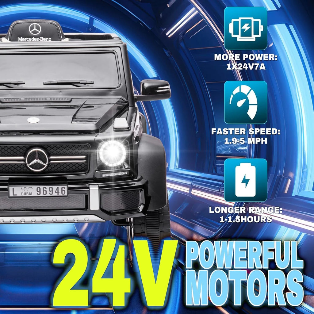 24V 6 Wheels Electric Ride on Kids Car with Remote Control Music&Lights Black H33801
