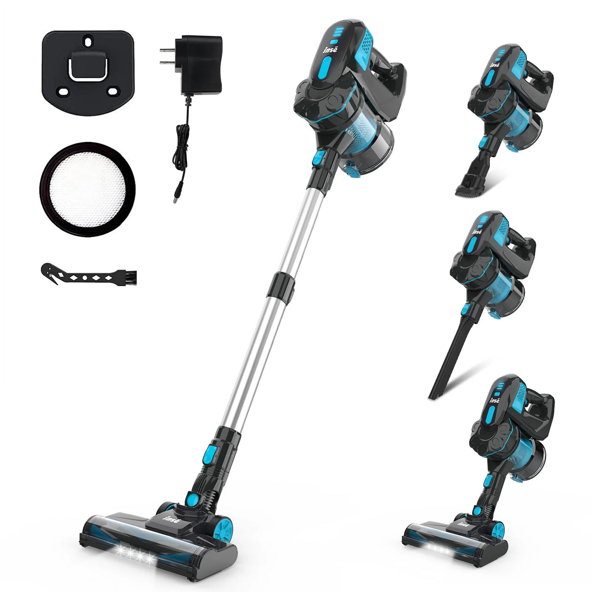 Cordless Stick Vacuum 20KPa 6-in-1 Blue I542739