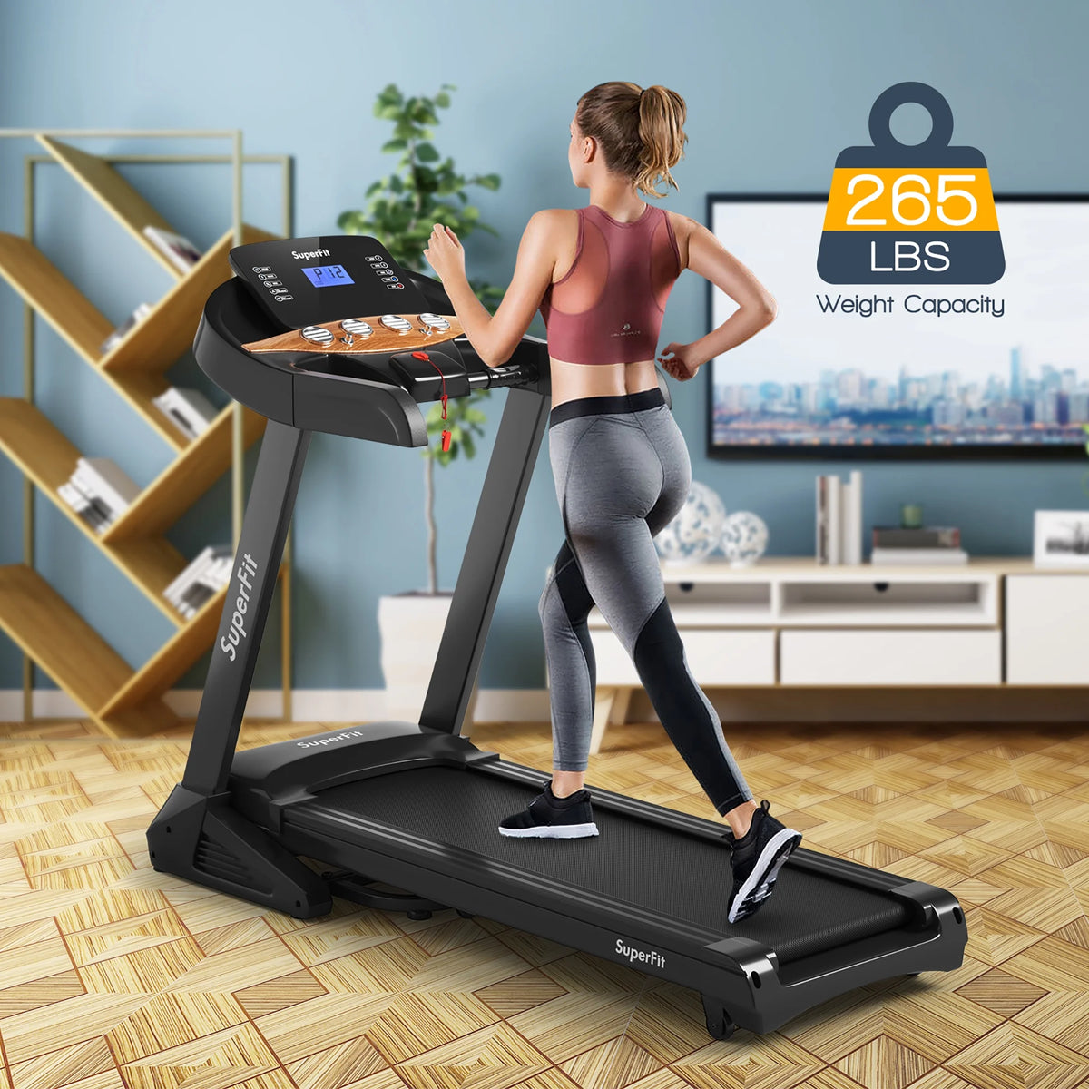 3.75HP Electric Folding Treadmill with Auto Incline D13423