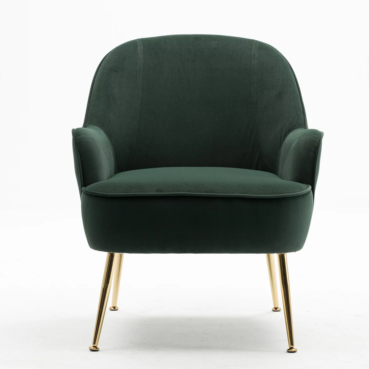 Dark Green Velvet Accent Chair with Gold Legs B25918