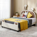 Full Size Upholstered Platform Bed with Rabbit Ears Headboard L825