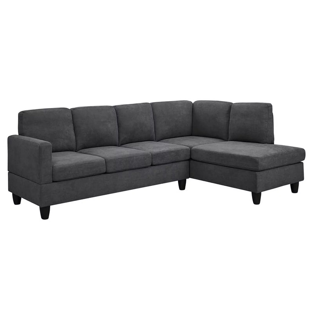 Dark Gray Polyester Fabric Sofa & Chaise S706