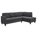 Dark Gray Polyester Fabric Sofa & Chaise S706
